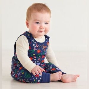 Hanna Andersson Winter Wonderland Cotton Overall & Tee Set 6-12mo